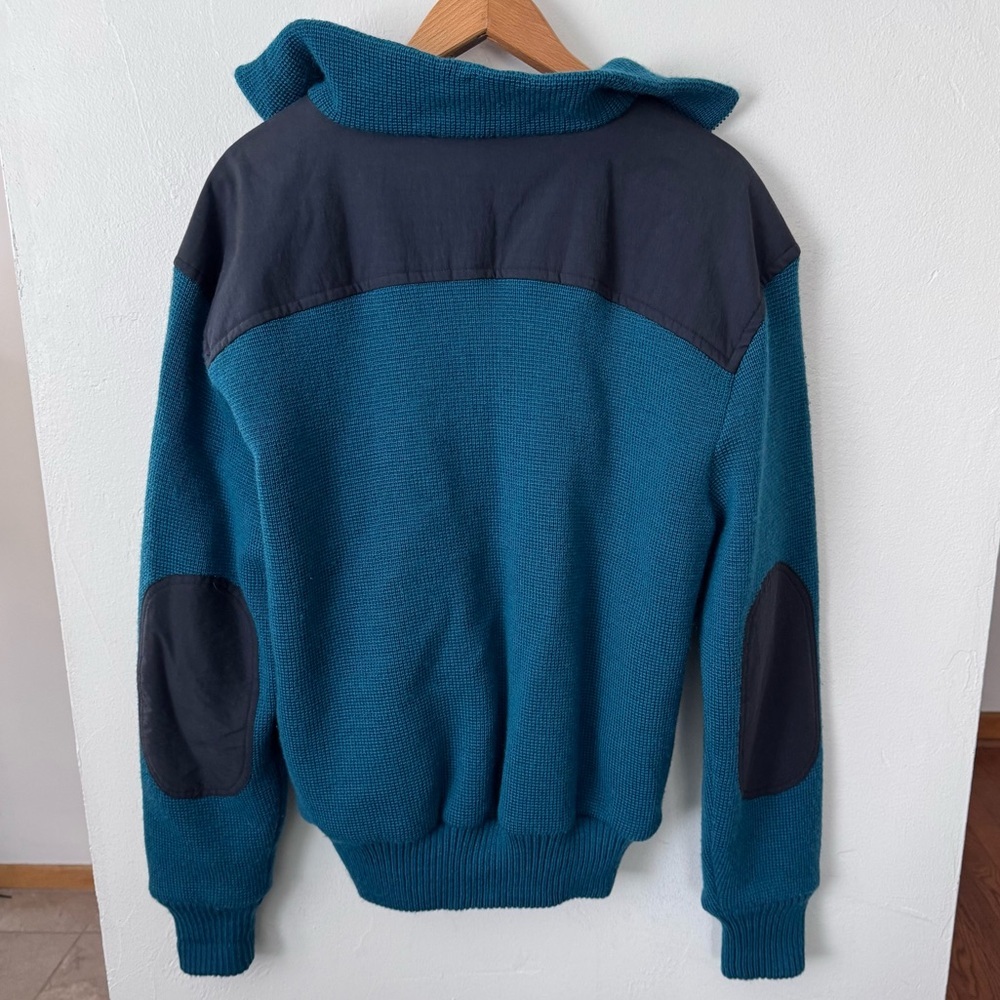 Helly Hansen Mens Vintage wool sweater pullover in teal nylon accents Size Small - Picture 6 of 6
